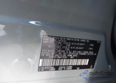 2021 Toyota Rav4 Xle from USA, damaged, VIN 2T3P1RFV9MW175030
